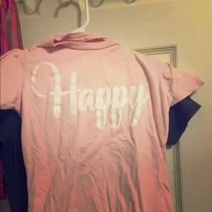 A pink happy shirt